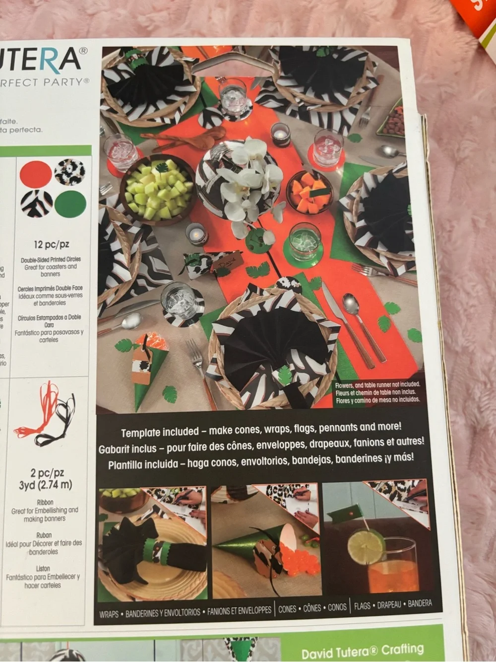 David Tutera Green and Orange Party Decor Set